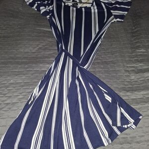 Navy and White Striped Dress